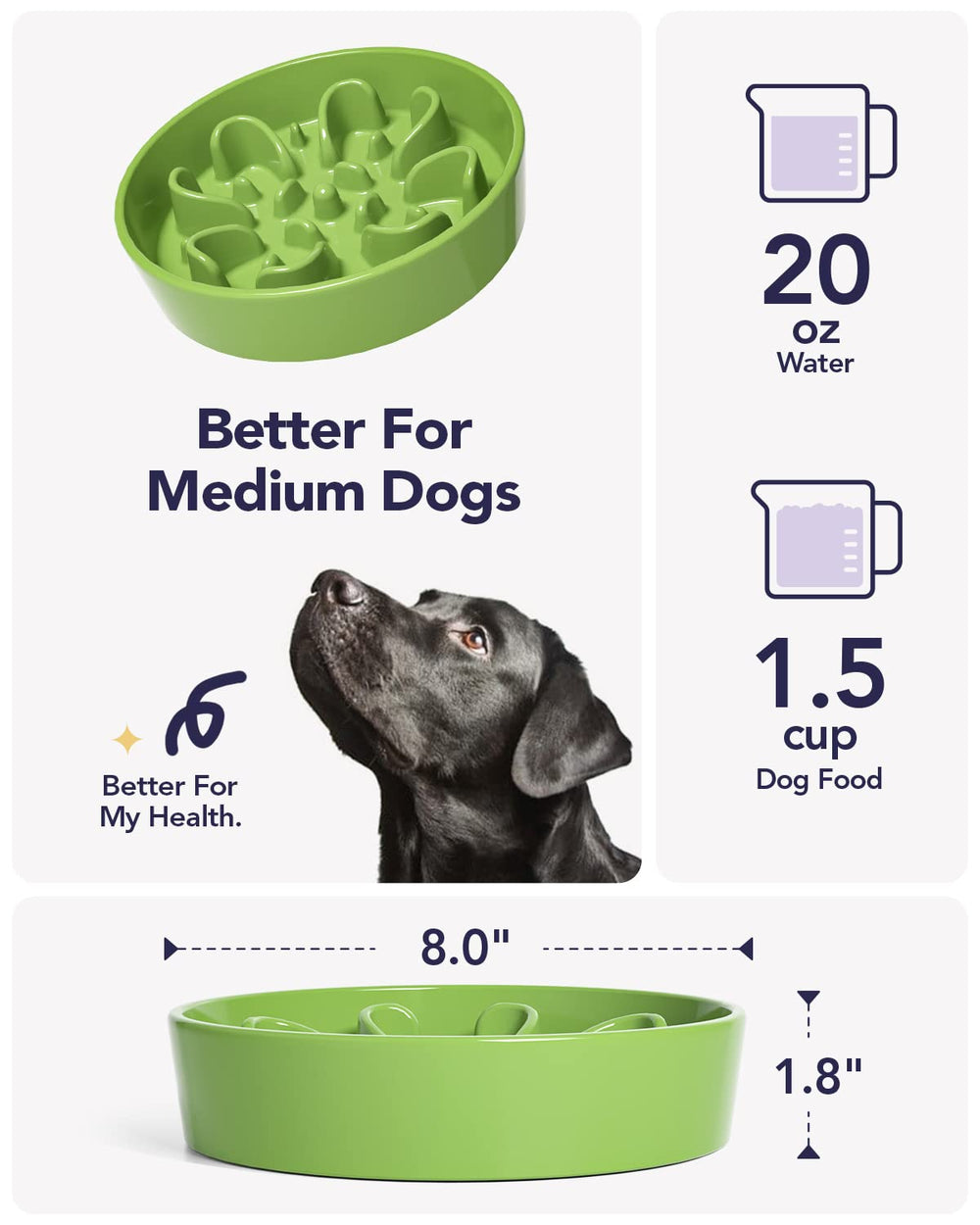 LE TAUCI comedero cerámico antideslizante para perros activos.