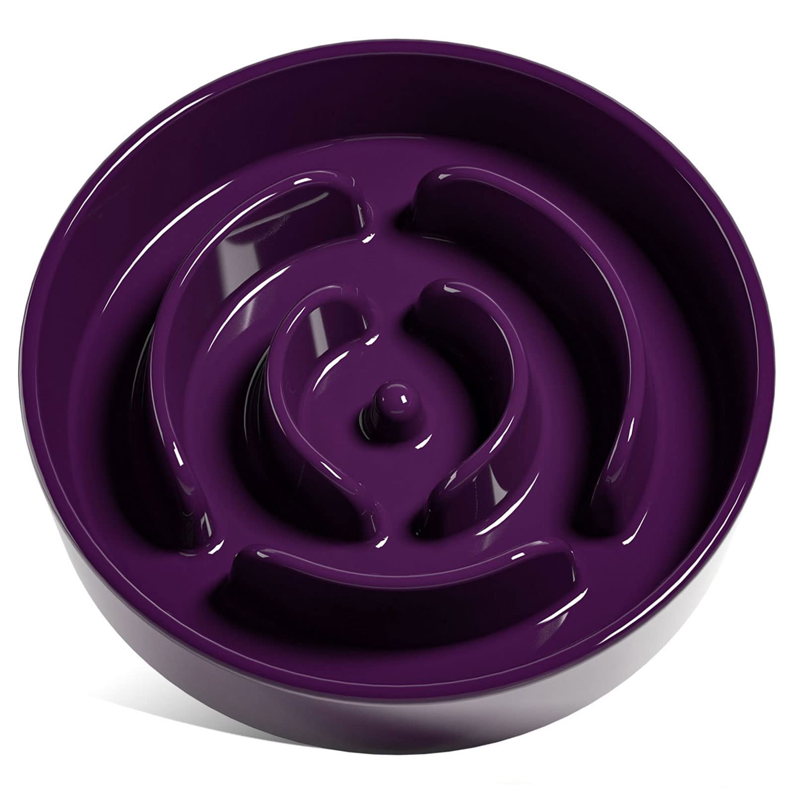 LE TAUCI tazón lento de cerámica morado para perros, fomenta comer despacio