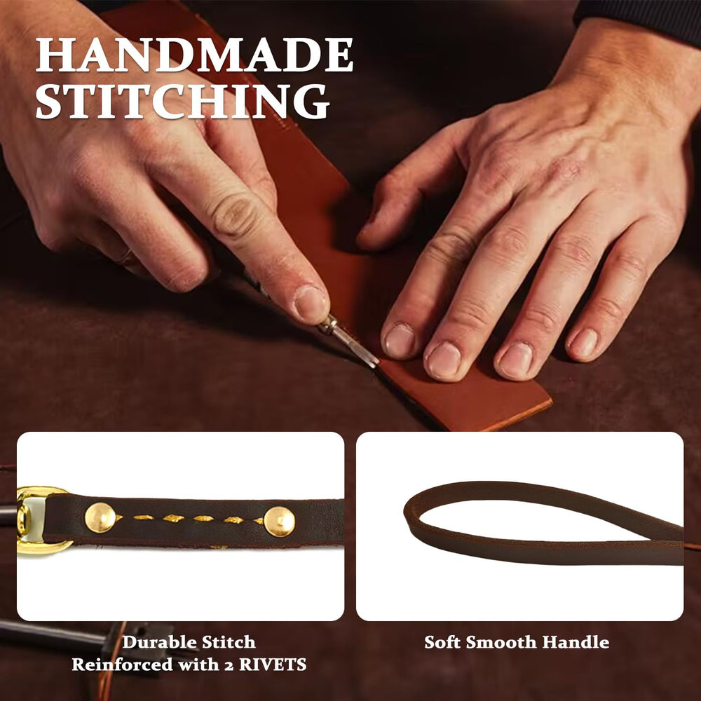 Leadfar correa de cuero, tacto fino, ideal para perros pequeños y medianos.