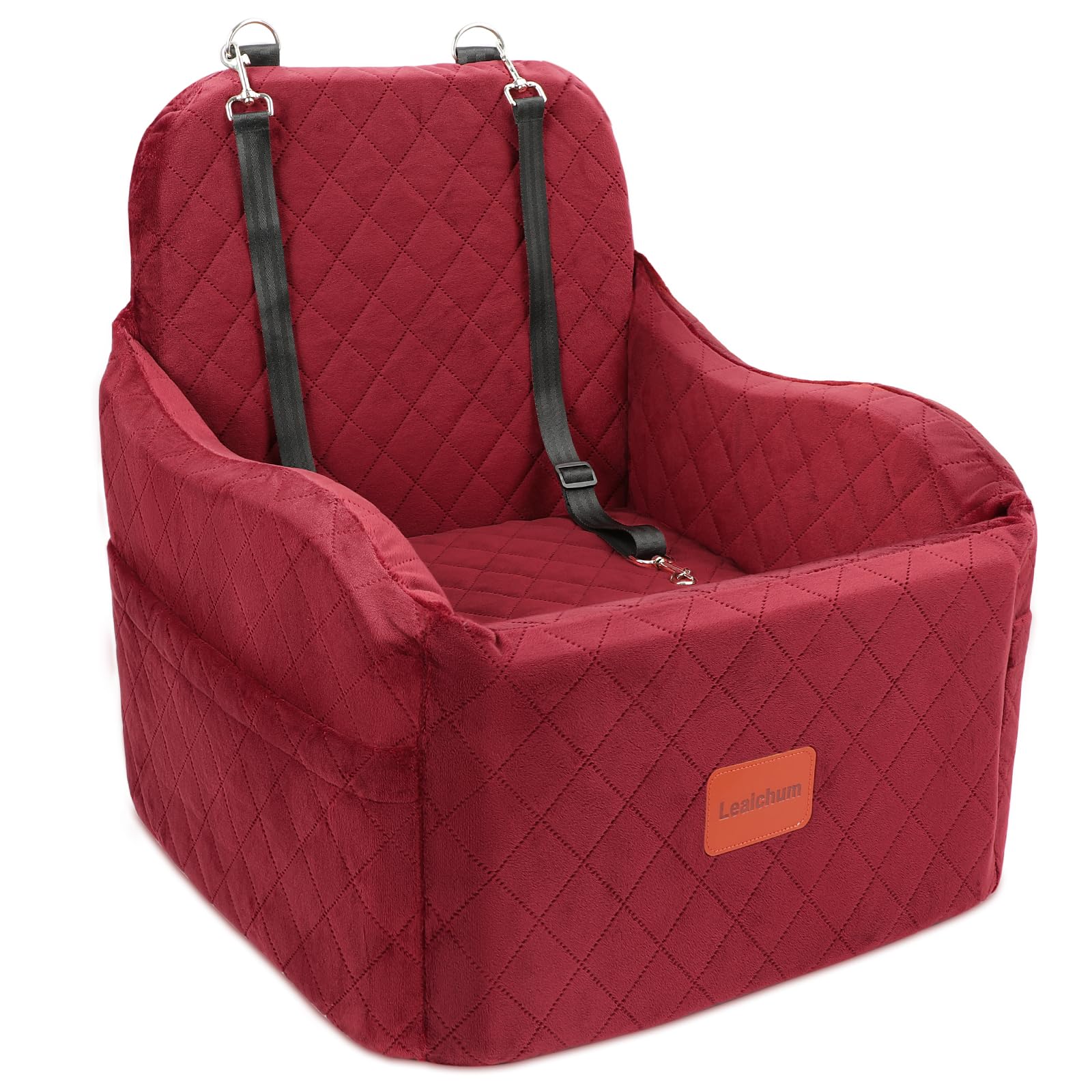 Lealchum asiento para perro pequeño/mediano con elevación de 6 pulgadas para coche