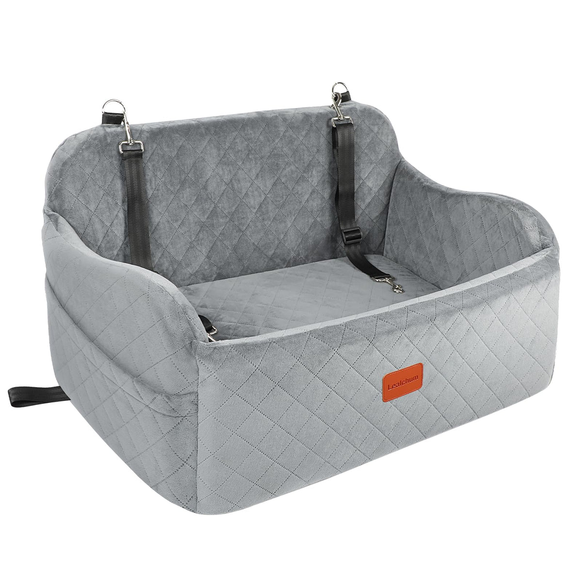 Lealchum asiento para perro con arco elegante, confort inmediato en coche.