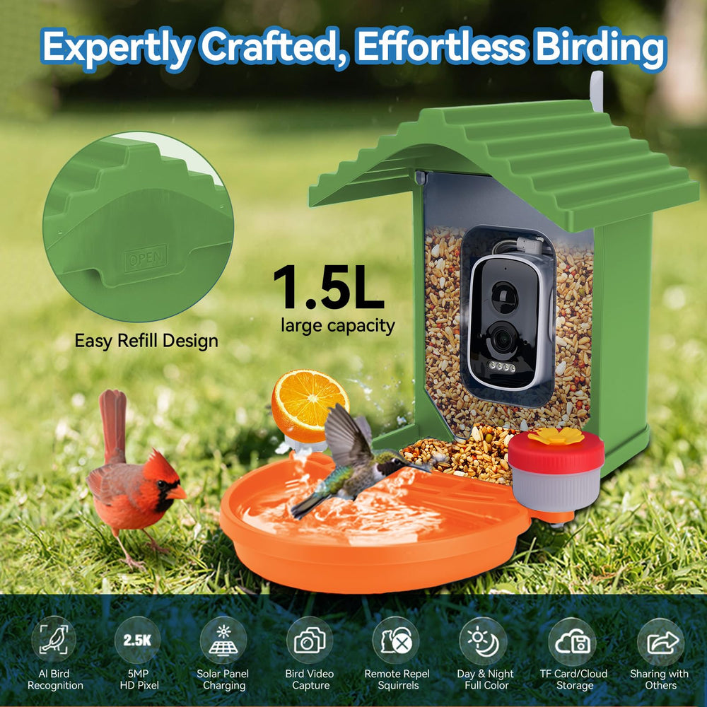 Leapbird capacidad de alimento 1.5L reduce recargas.