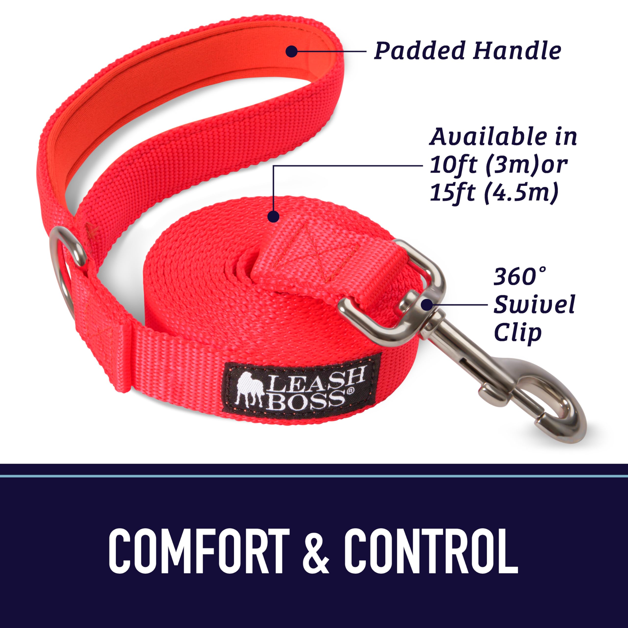 Leash Boss con anilla en D, versatilidad para dispensador de bolsas.
