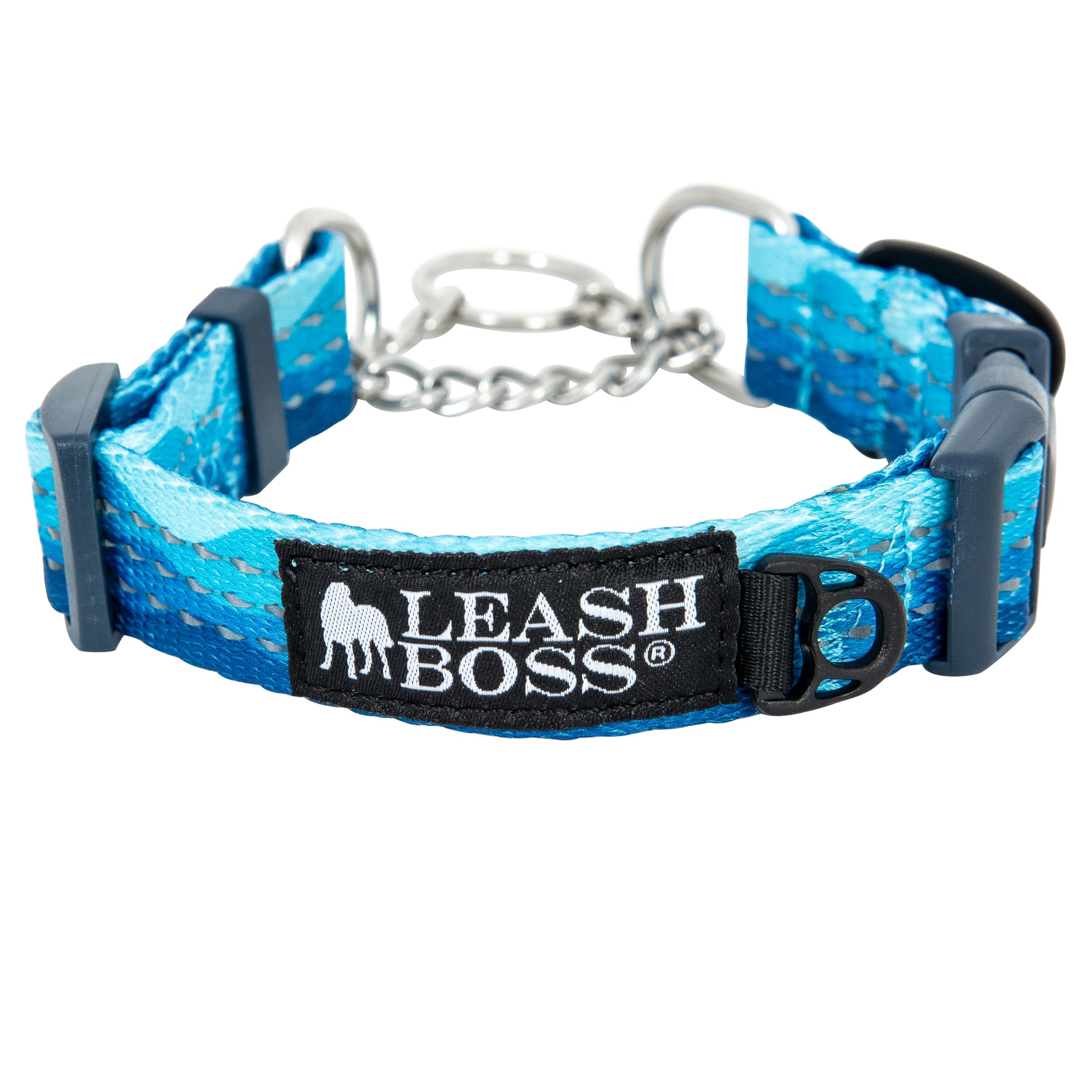 Leash Boss collar martingale con cadena de acero, ideal para entrenamiento suave