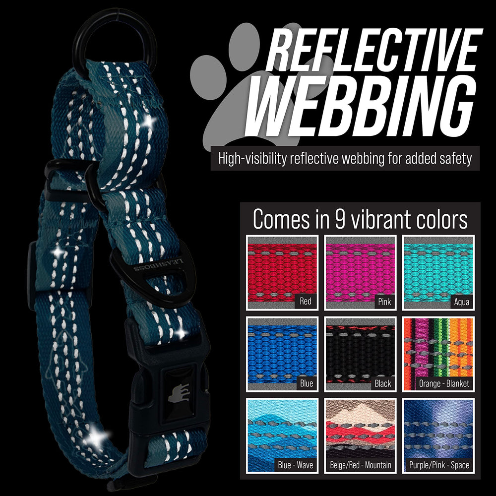 Diseño colorido y moderno del collar Leash Boss martingale.