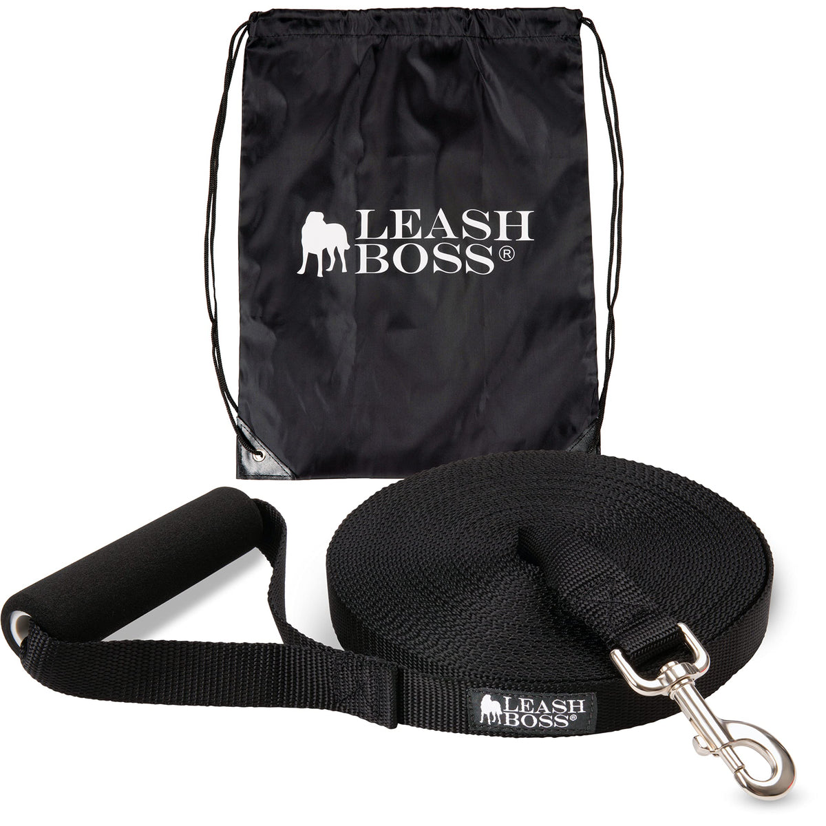 Leash Boss Free Range, correa larga 30 pies para entrenamiento al aire libre.