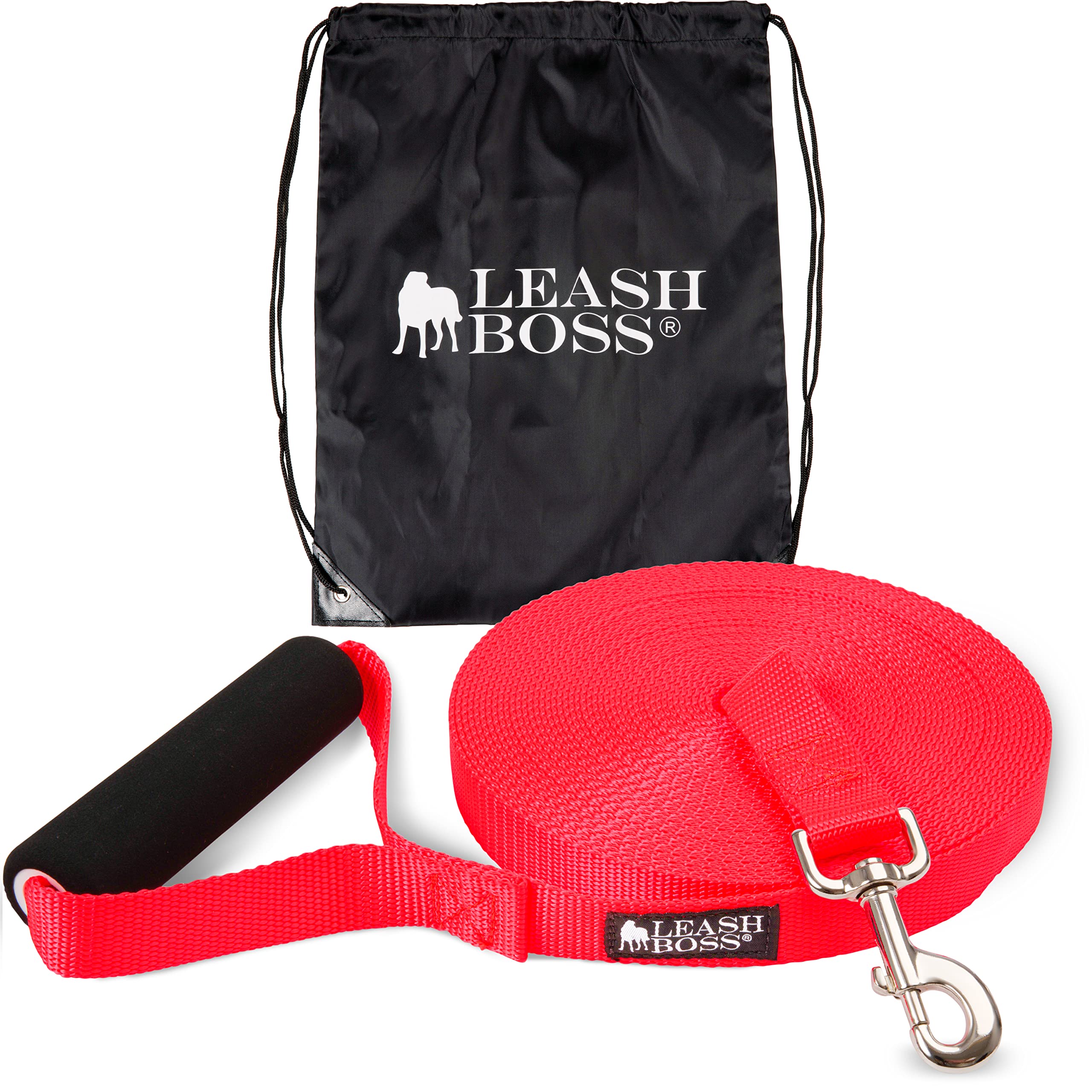 Leash Boss Free Range: correa larga de 30 pies para perros grandes, ideal para entrenamiento al aire libre