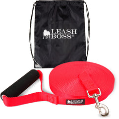 Leash Boss Free Range: correa larga de 30 pies para perros grandes, ideal para entrenamiento al aire libre