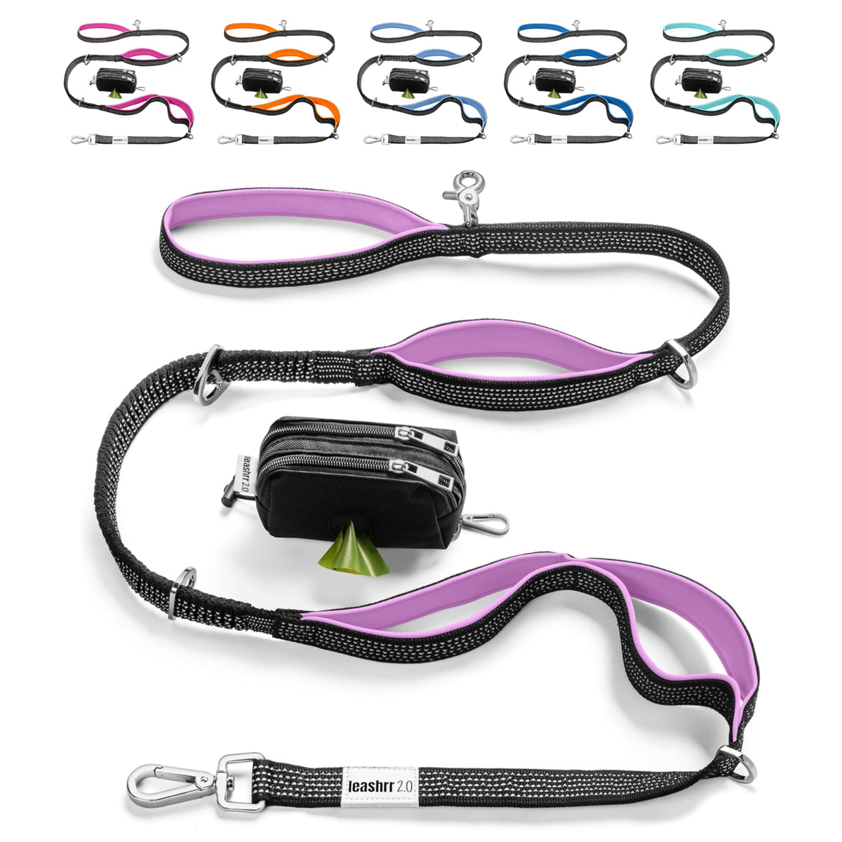 Leashrr 2.0 No Tira: correa de 6 pies con bungee para control suave.