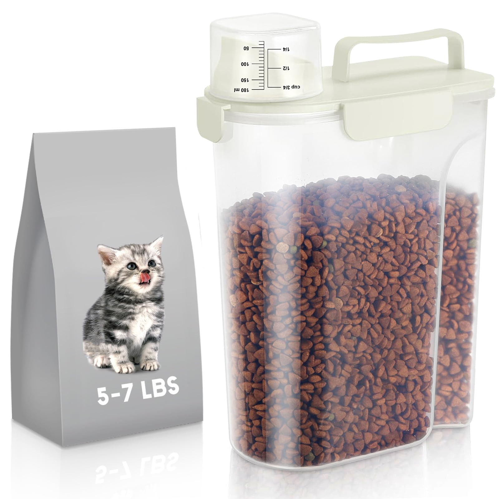 LEAWALK almacenamiento de 5 litros para mascotas, cuerpo transparente.