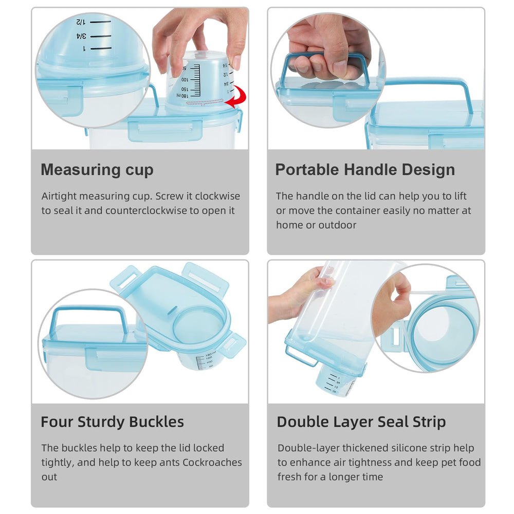 LEAWALK capacidad de 3 litros ideal para alimentos secos como croquetas o cereales.