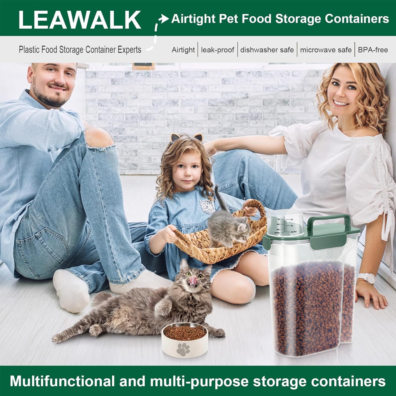 LEAWALK cierre hermético doble mantiene frescos los alimentos.