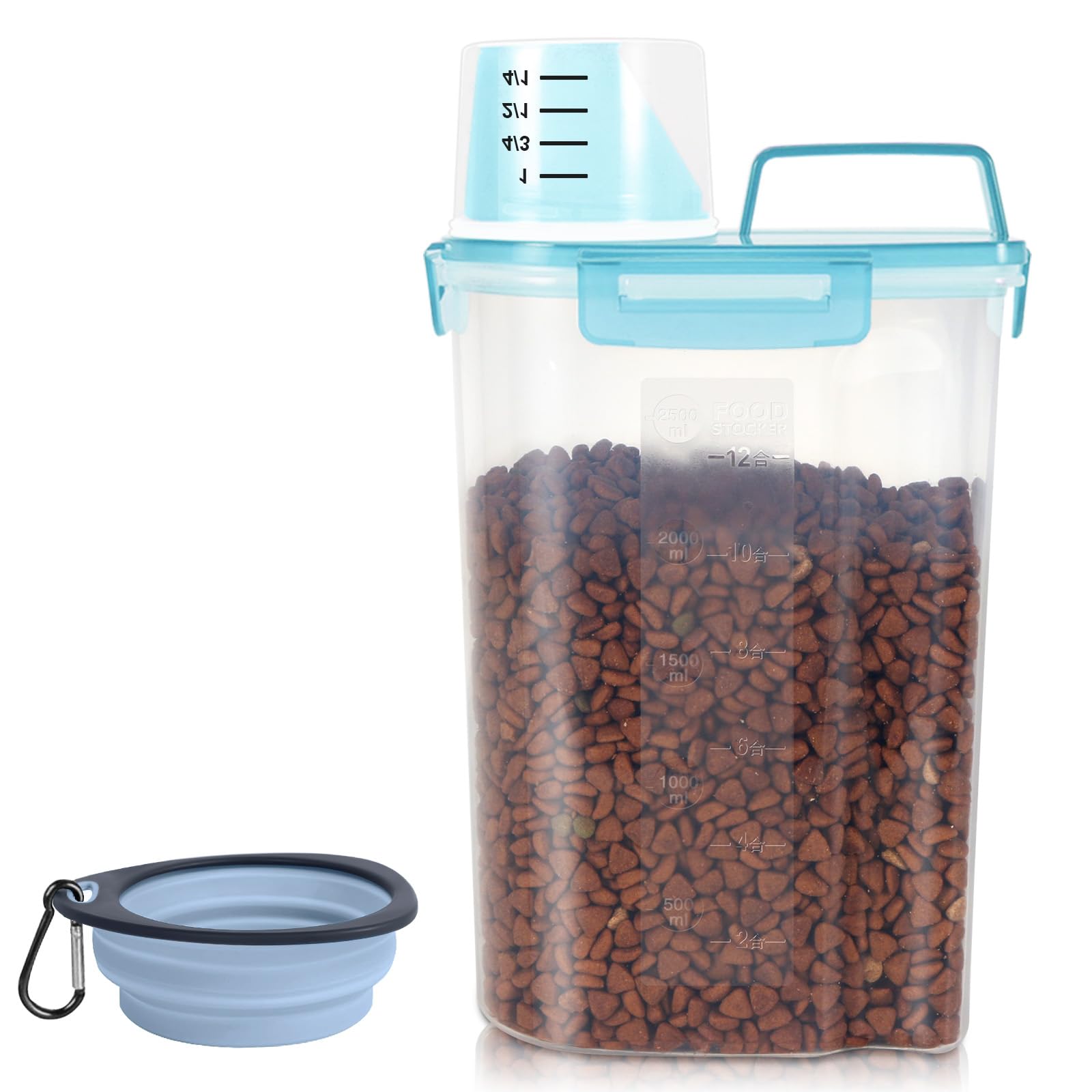 LEAWALK contenedor alimento para mascotas con cierre hermético para conservar frescura y evitar humedad.