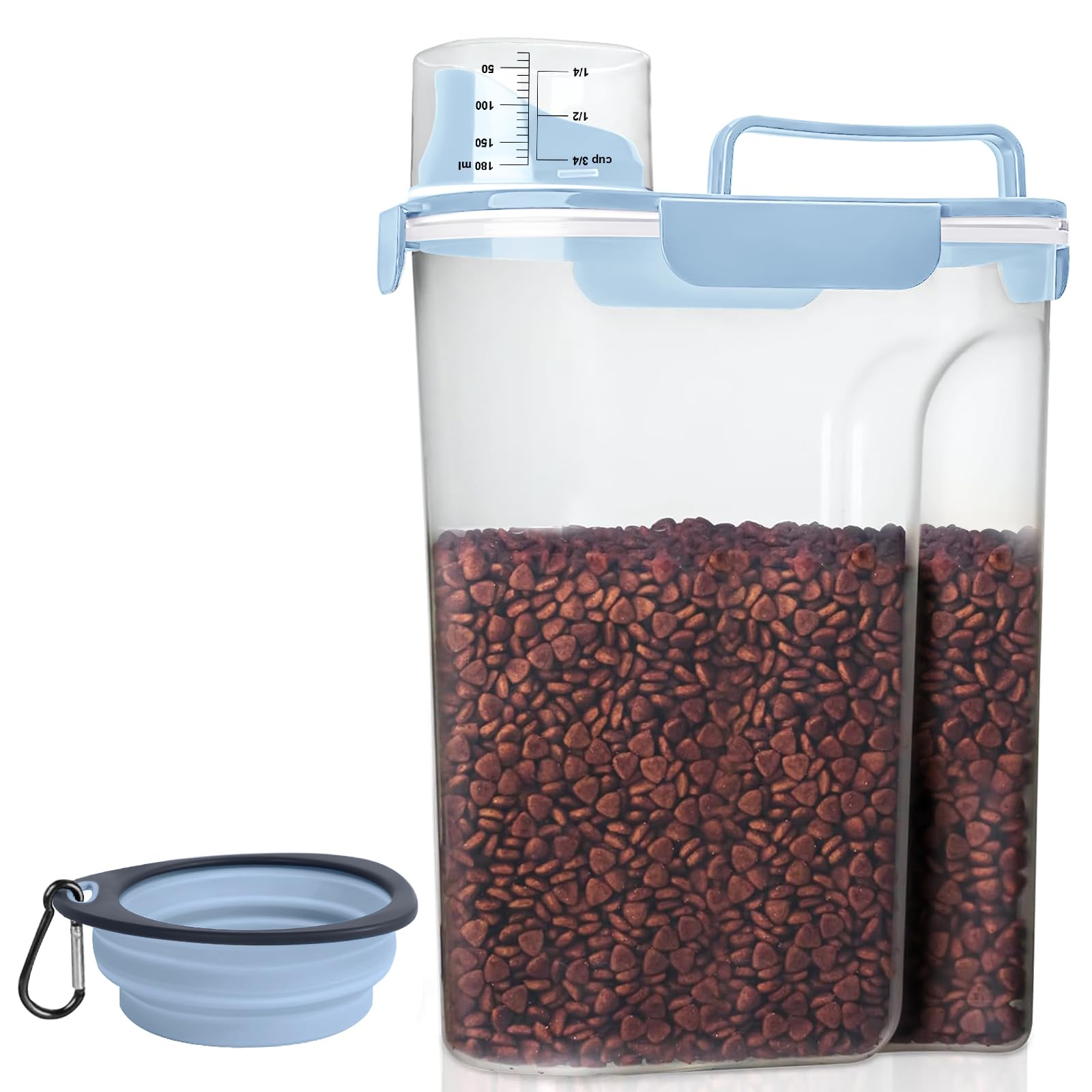 LEAWALK contenedor de alimento para mascotas 5qt con boca amplia para verter fácilmente