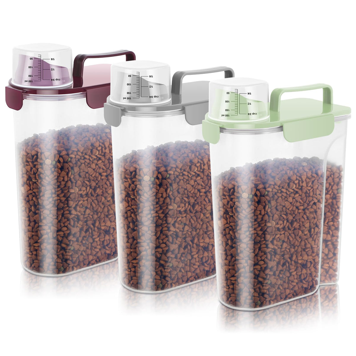 LEAWALK Contenedor de alimento para mascotas con capacidad de 5 L y tapa grande para verter.