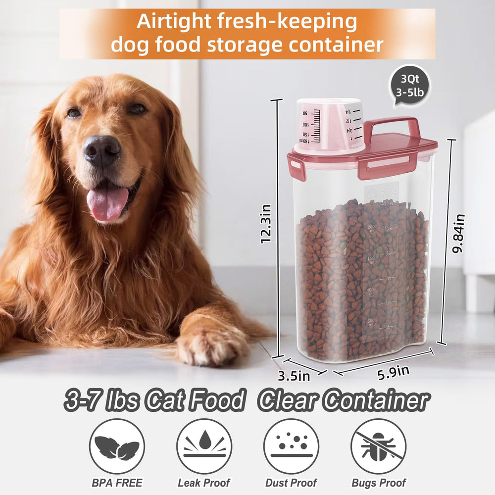 LEAWALK contenedor-alimento-mascotas taza-medicion para porciones precisas