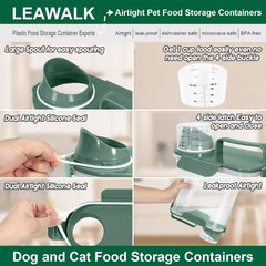 LEAWALK dispensador de alimento de tamaño grande, verter fácil.