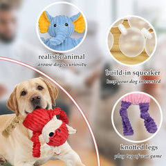 LECHONG cerdo peluche para perros, texturas suaves ideales para masticar con control