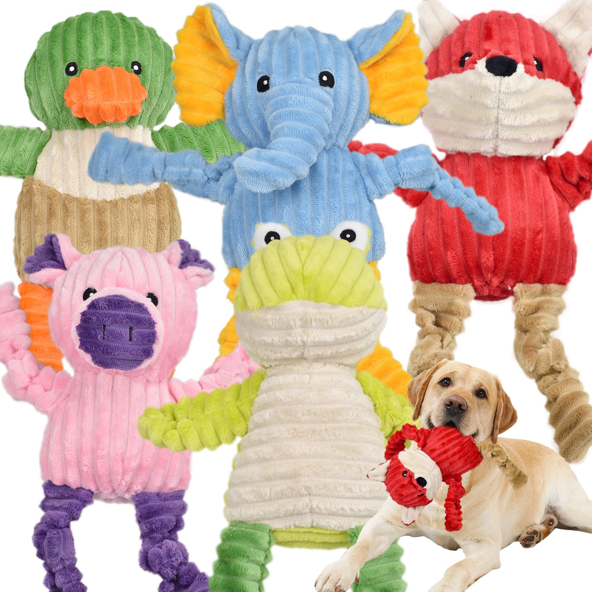 LECHONG zorro peluche para perros, estimula juego interactivo y exploración segura