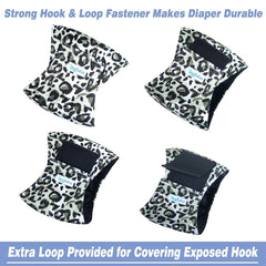 Pañales Leekalos para perro macho Leopard, lavables y fáciles de limpiar.