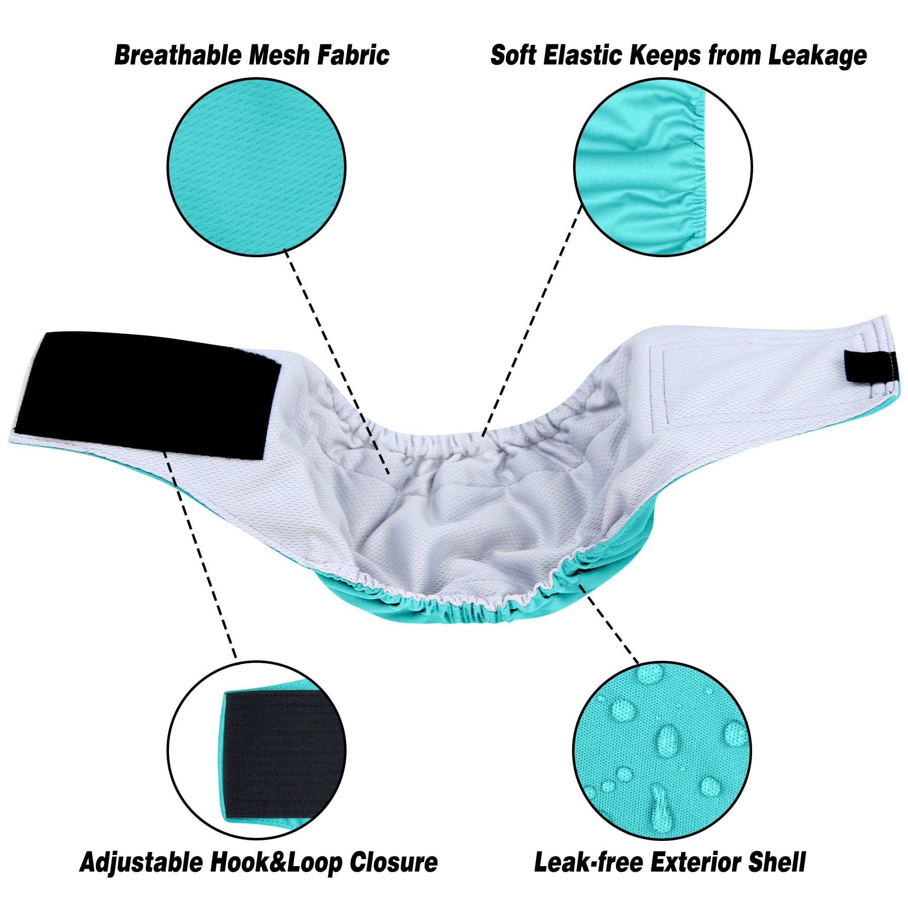 Pañales Leekalos con tejido externo sin fugas para paseos limpios.