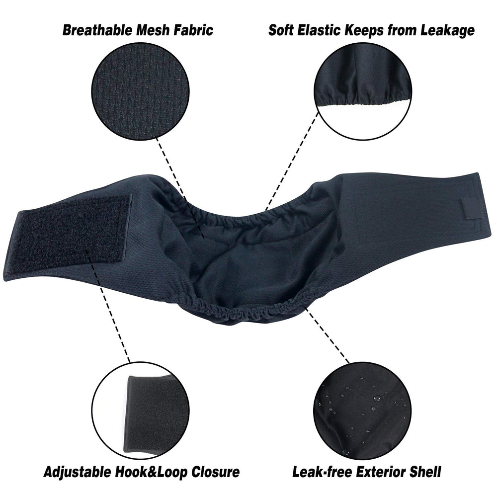 Pañales Leekalos para perros machos talla XS, lavable en máquina para ahorro