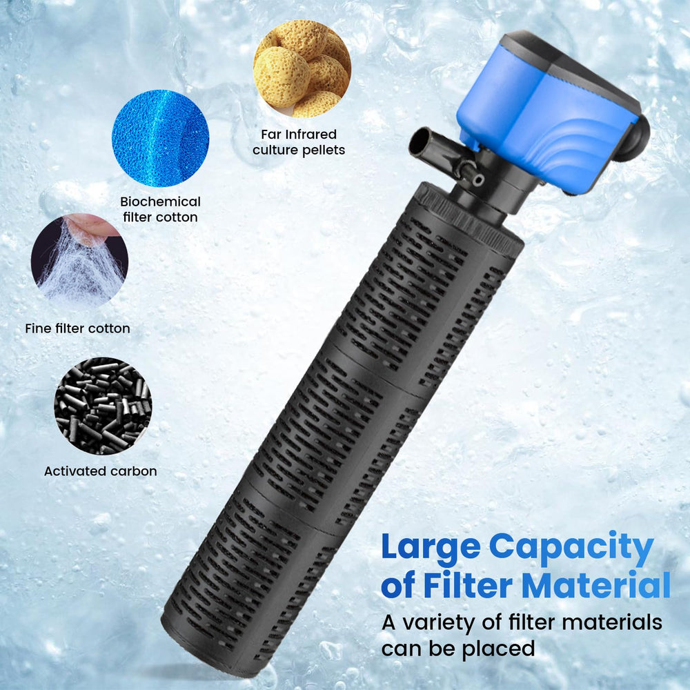 Leekimid filtro acuario compatible con materiales filtrantes extraíbles.