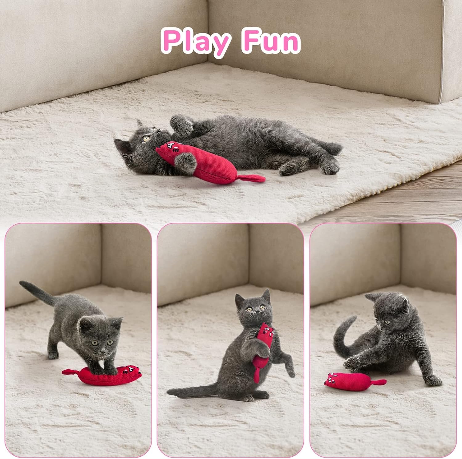 Legendog juguete peluche ratón hierba gatera para juego interior