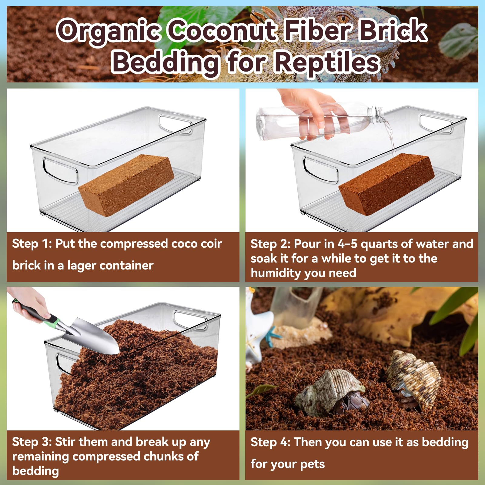 Legigo: cubos de fibra de coco listos para usar, sin químicos ni aditivos.