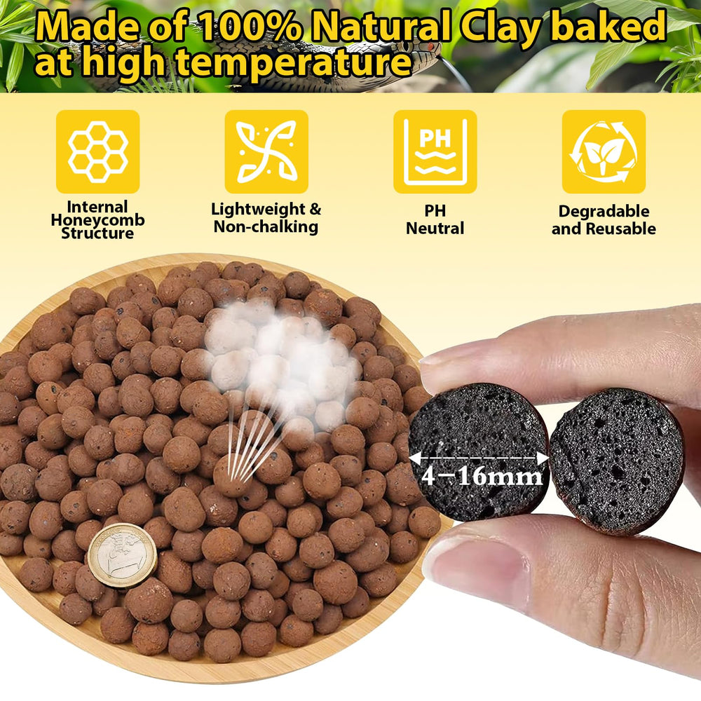 Legigo LECA material natural y poroso para sustrato estable en terrarios.