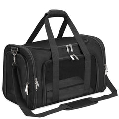 LEHNI porta-mascotas plegable negro, ideal para viajar y guardar fácilmente