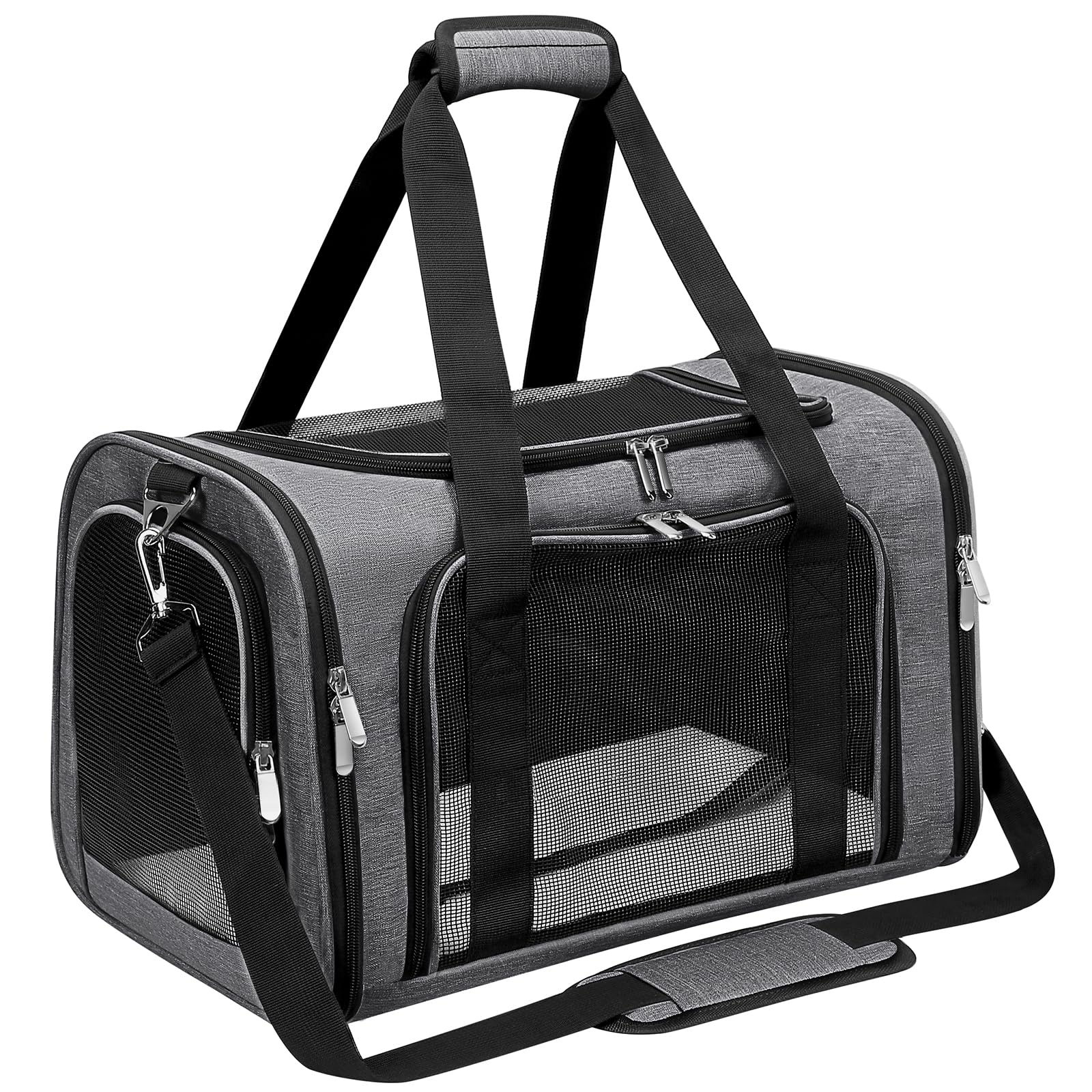 LEHNI transportadora para mascotas, plegable con malla frontal para máxima visibilidad y comodidad.
