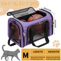 LEHNI transportín 17x11x11 pulgadas, adecuado para mascotas hasta 16 lb