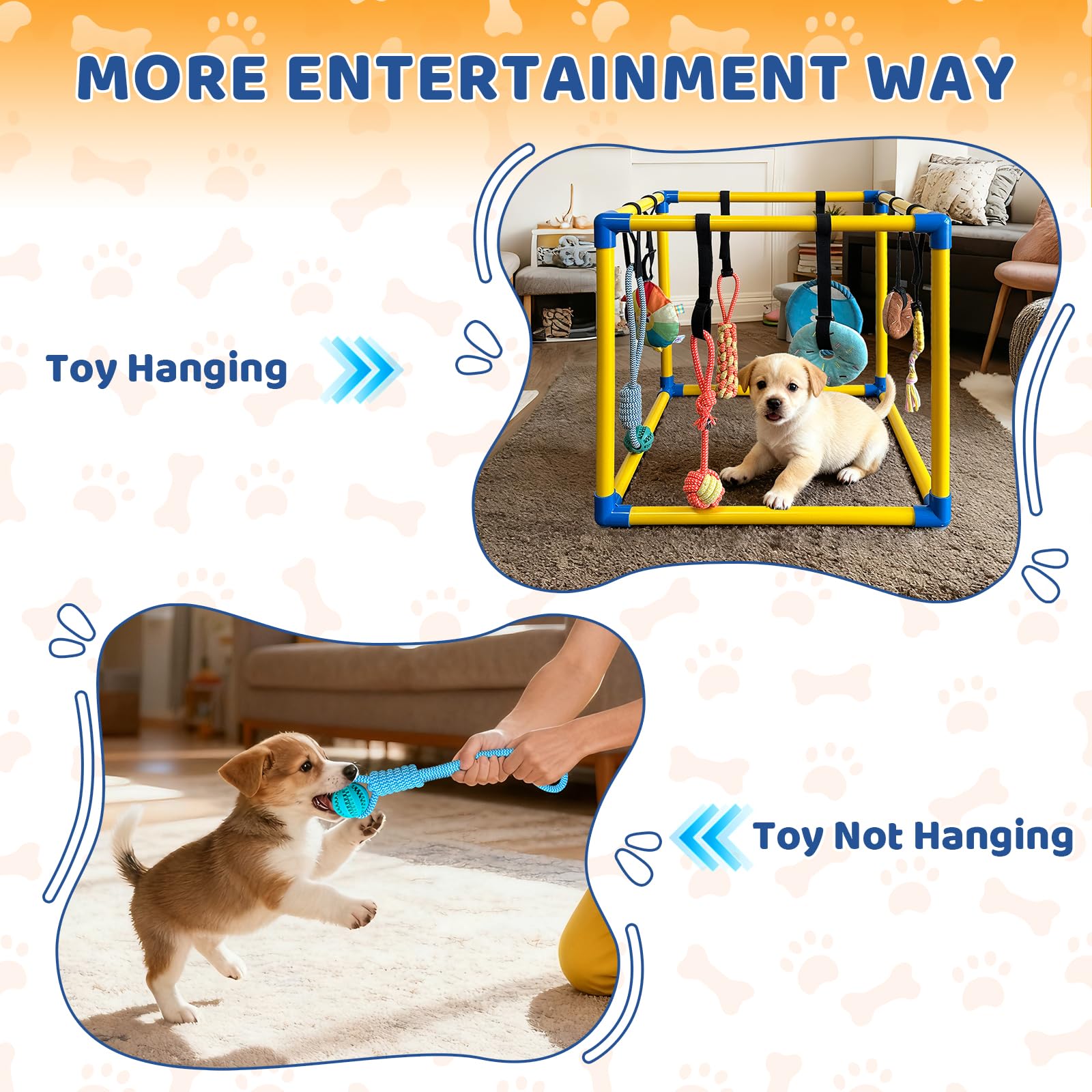 lehorra Puppy Play Gym, diversidad de juguetes, canaliza energía de cachorros.