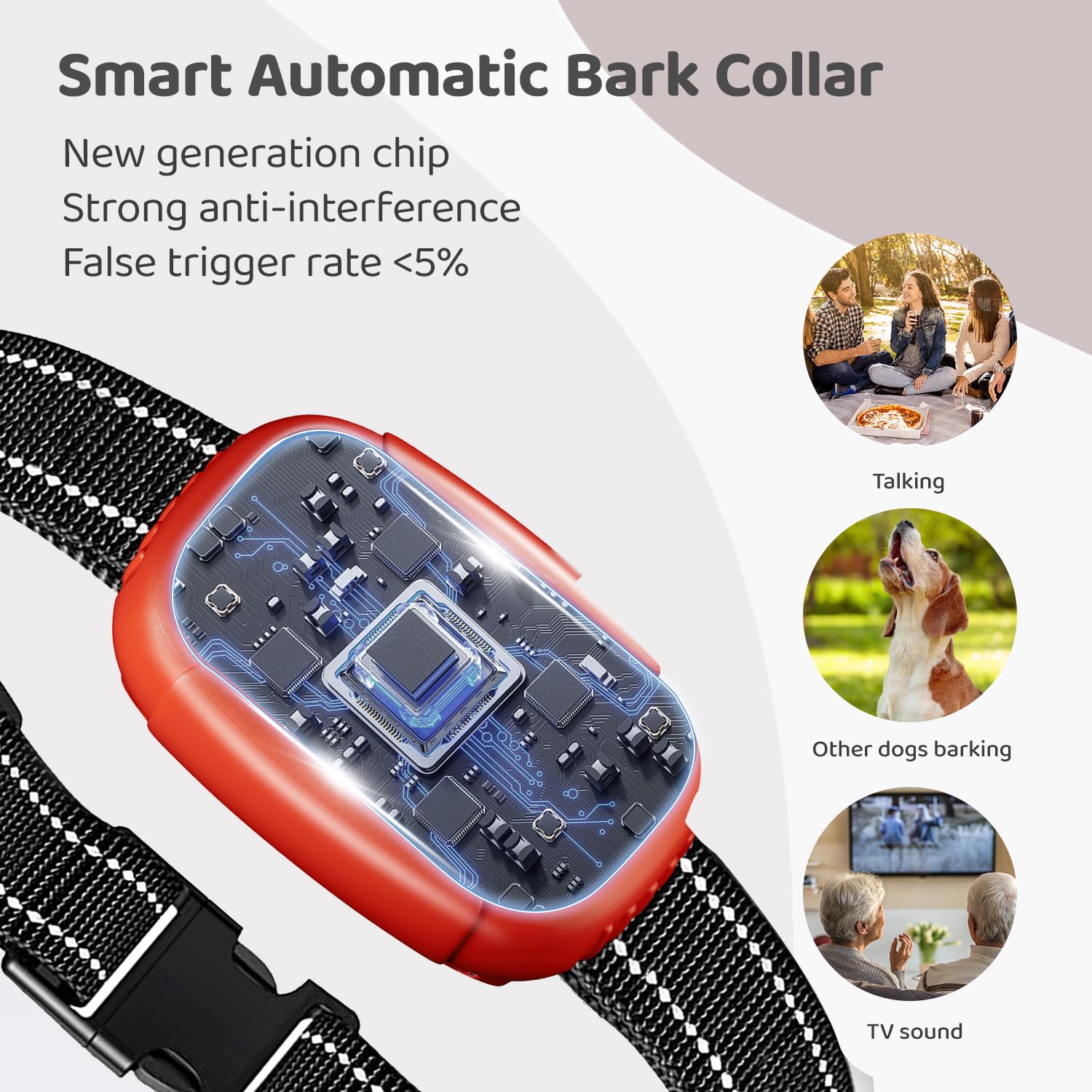 LeHuski collar IP67 impermeable para lluvia y terreno mojado.