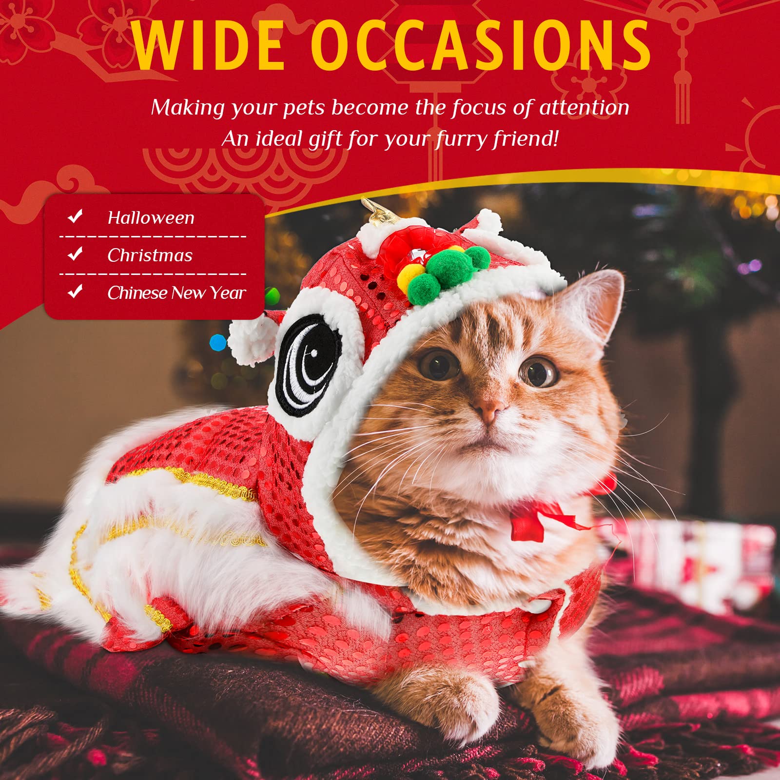 Ribete dorado que resalta el diseño del disfraz.