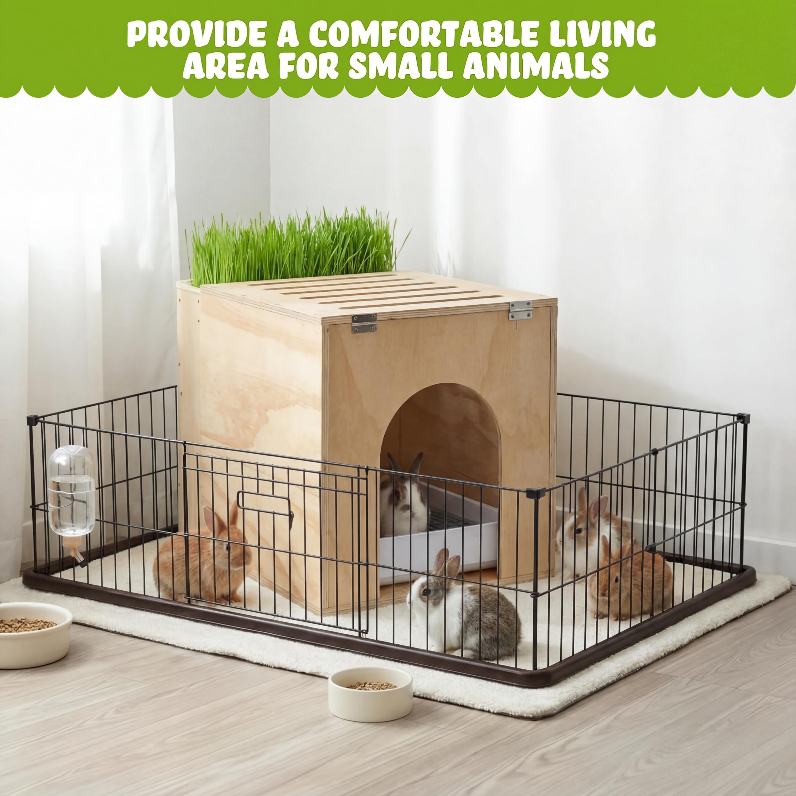 Leinuosen acceso ergonómico para conejos, entrada y salida cómoda