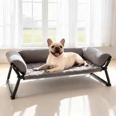 Lekereise cama-perro exterior plegable, estructura estable para terrazas y patios.