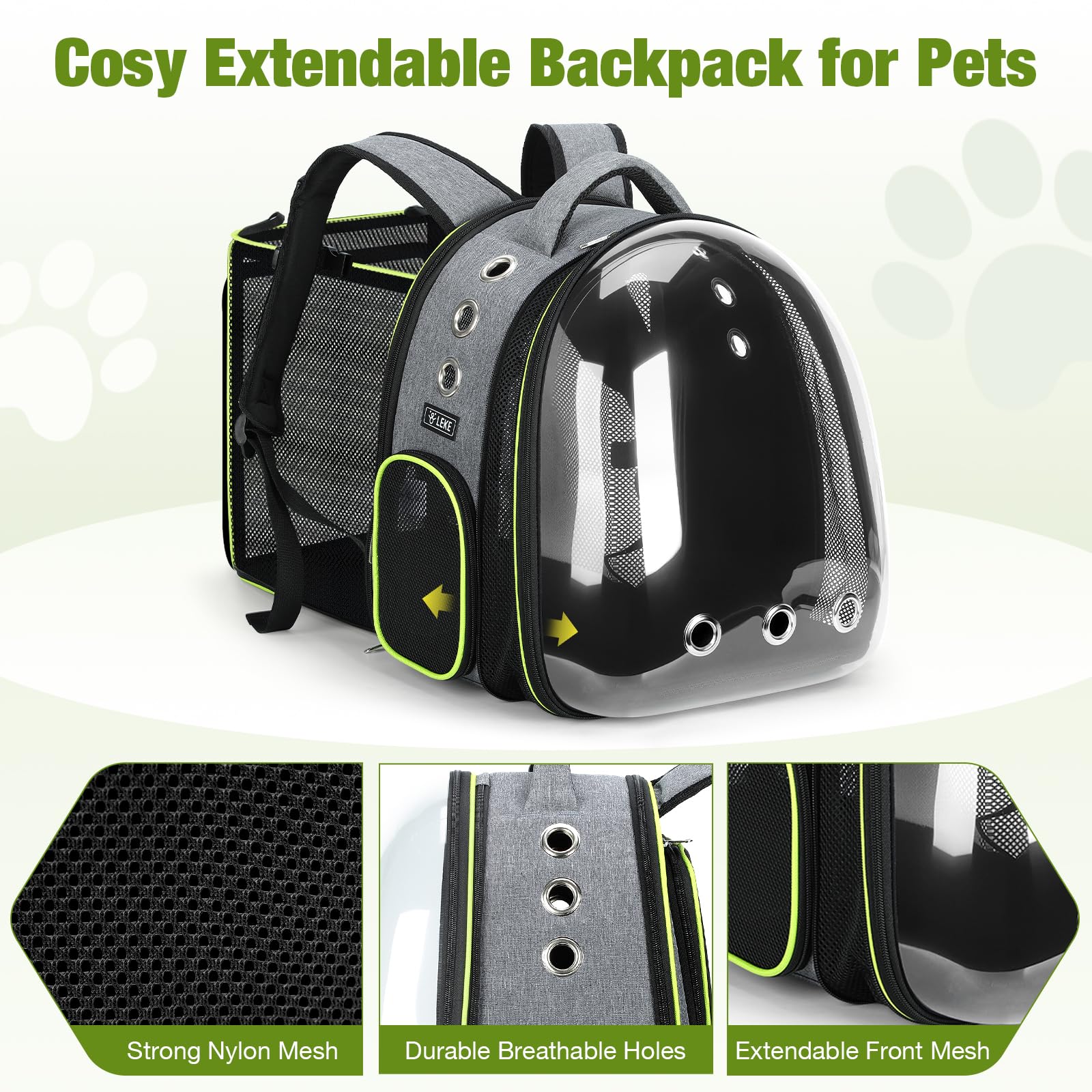 Lekereise gato mochila antirayaduras con materiales duraderos para viajar sin preocupaciones