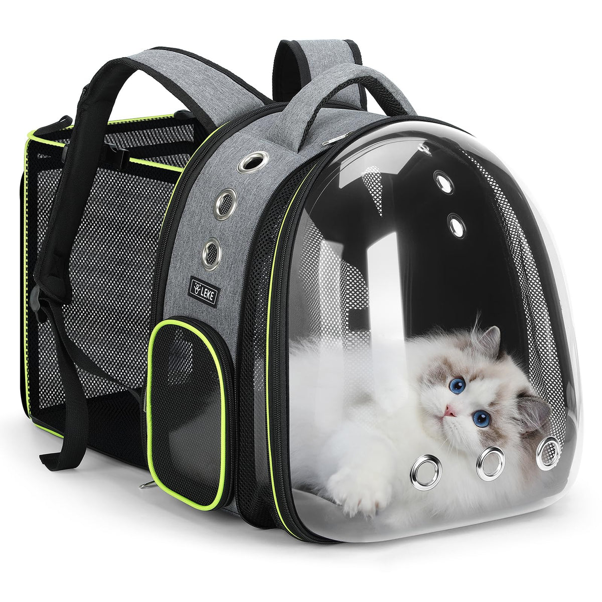 Lekereise gato mochila burbuja con ventana frontal para luz natural durante el viaje
