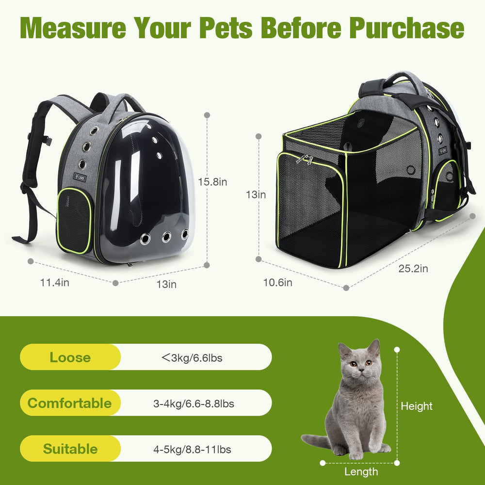 Lekereise gato mochila espacio ampliable para que el gato se mueva con comodidad