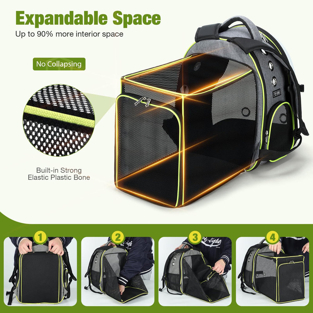 Lekereise gato mochila medidas ampliables para gatitos y perros pequeños