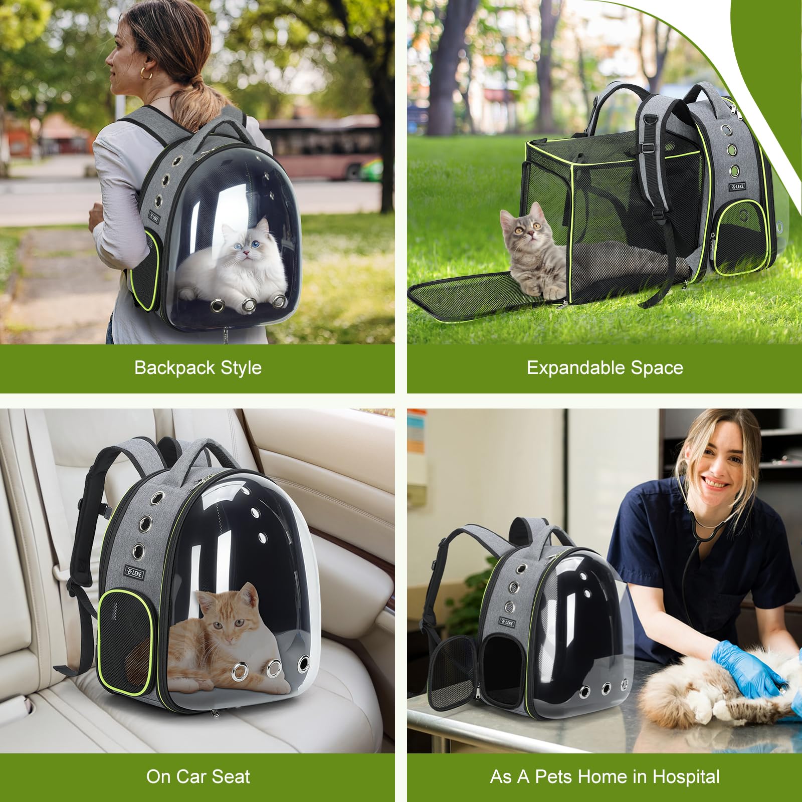 Lekereise gato mochila para viajar y pasear con comodidad al aire libre