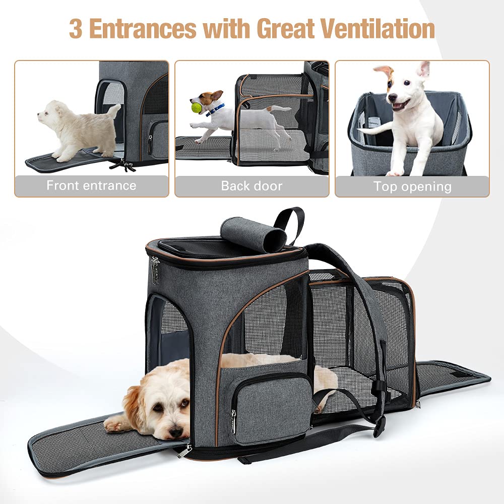 Lekereise Mochila gatos con ventilación y malla frontal para visión durante el paseo.