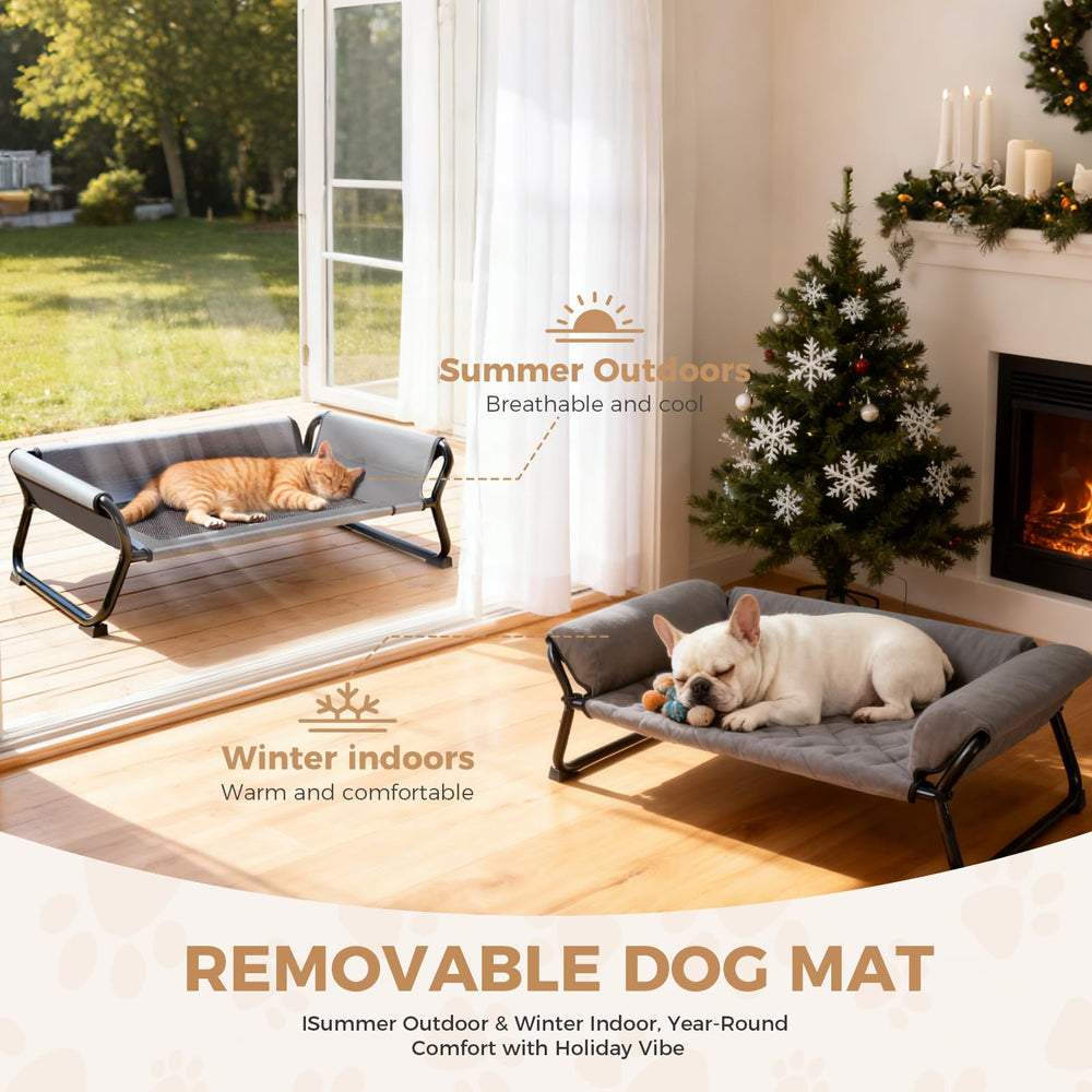 Lekereise uso-todo-el-ano cama-perro, acolchado reversible para todas las estaciones.