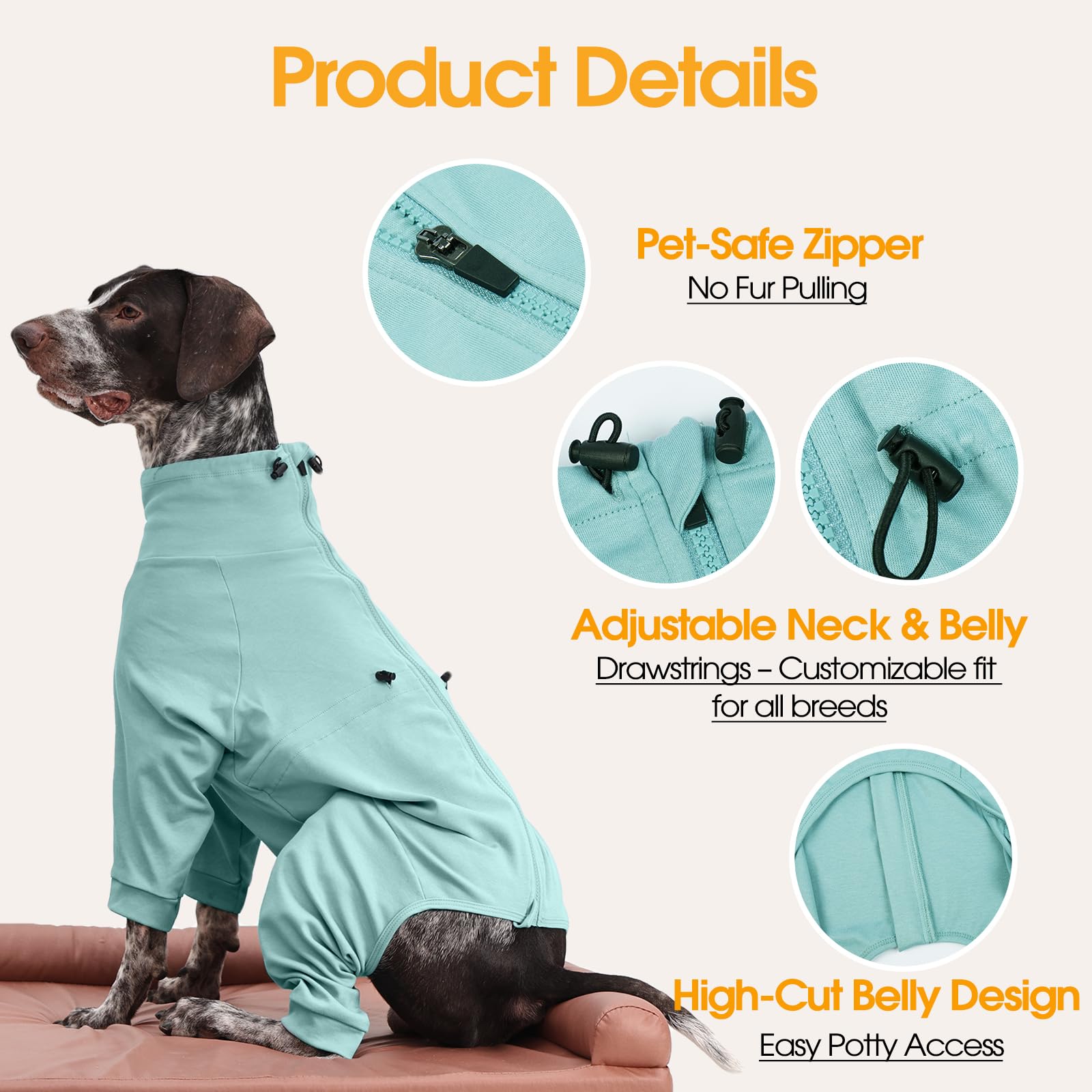 LeleTail: pijama para perros con ajuste en cuello y pecho para un calce personalizado.