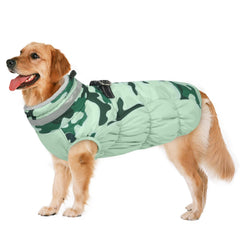 LeLePet abrigo de invierno para perro grande, vista frontal, ideal para paseos en clima frío.