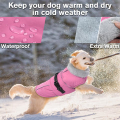 LeLePet abrigo para perros grandes, vista trasera, protección contra viento y humedad.