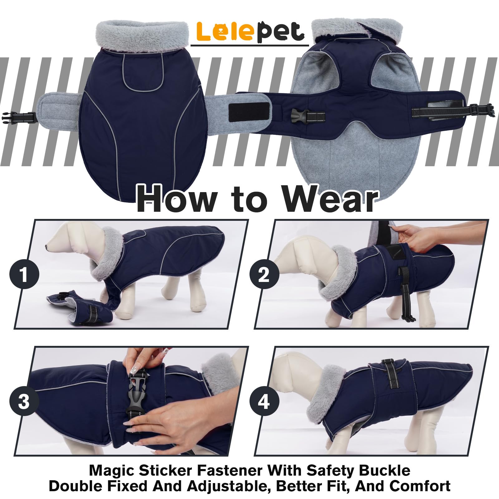 LeLePet abrigo para uso exterior, ideal para caminatas y salidas al aire libre.