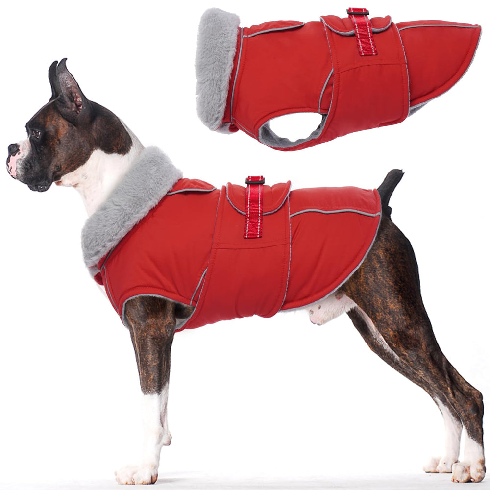 Lelepet abrigo para perro vista frontal, cálido y cómodo para paseos